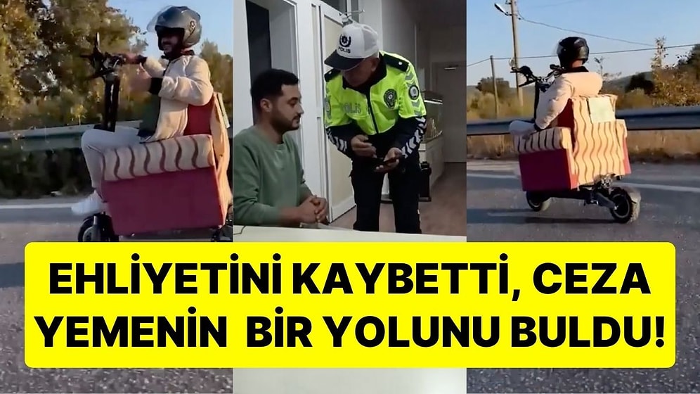 Ehliyetini Kaybetti, Ceza Yemenin Bir Yolunu Buldu! Trafik Ekipleri, Scootera Koltuk Takan Kişiye Ceza Yazdı