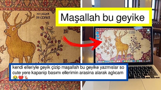 Bizim Minimum Hayvan Sevgisi: "Maşallah Bu Geyiğe" Yazılı Türk Halısı Goygoy Malzemesi Oldu