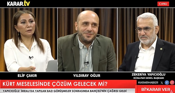 Geçtiğimiz haftalarda Karar Tv'de Elif Çakır ve Yıldıray Oğur'un sorularını yanıtlayan HÜDAPAR Genel Başkanı Selahattin Yapıcıoğlu'nun 'Yenidoğan Çetesi' olayında CHP ve DEM Partililerin olduğunu söylemesi tepki çekti.