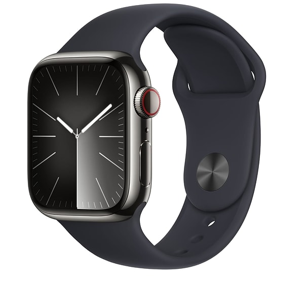 Apple Watch Series 9 GPS + Cellular 41 mm Grafit Rengi Paslanmaz Çelik Kasa, sağlıklı yaşamın vazgeçilmez yol arkadaşı olarak daha güçlü özelliklerle karşınızda.