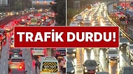 Yağışlı Hava İstanbul Trafiğini Kilitledi: Trafik Yoğunluğu Yüzde 90 Oldu