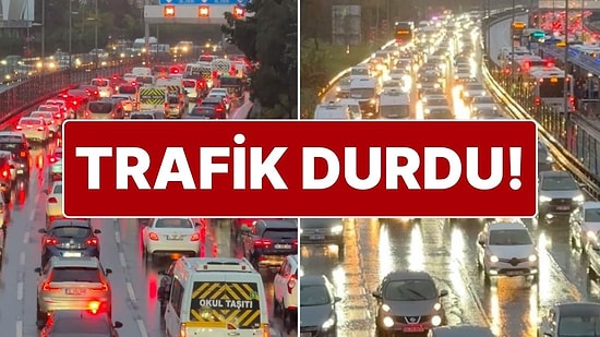 Yağışlı Hava İstanbul Trafiğini Kilitledi: Trafik Yoğunluğu Yüzde 90 Oldu