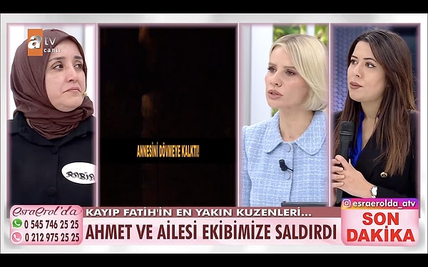 Büyük taş parçalarını muhabir Ülkü'ye fırlatan ve hakaretler eden kişiler mahallede olay çıkardı. Polisi arayanlar da onlar oldu ancak gecenin sonunda gözaltına alındılar.