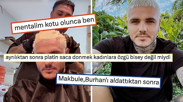 Galatasaray'ın Arjantinli yıldızı Mauro Icardi yine gündemde. Wanda Nara ile yaşadığı krizden dolayı gündemden bir türlü düşmeyen Icardi, bu defa saçının rengini değiştirdiği için sosyal medyada gündem oldu. Saçını tekrardan sarıya boyatan Arjantinli yıldız goygoyculara adeta asist yaptı. O asisti kaçırmayan goygoycular, Icardi'nin yeni saçını fena halde dillerine doladı.