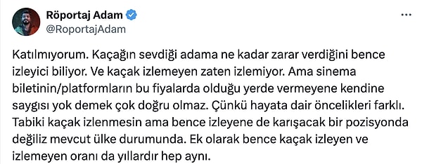 İşte Röportaj Adam'ın o paylaşımı: