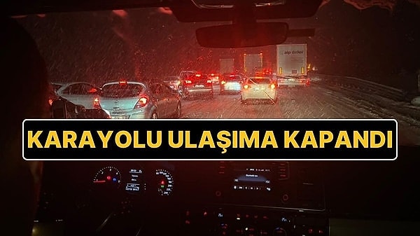 Karabük merkez ve bazı ilçelerinde akşam üzeri etkili olan ve şiddetli şekilde yağan kar yağışı sonrası Karabük-Ankara karayolu kar yağışı sonrası ulaşıma kapandı.