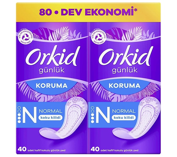 Orkid Günlük Ped Normal Dev Ekonomi Paketi 80 Ped