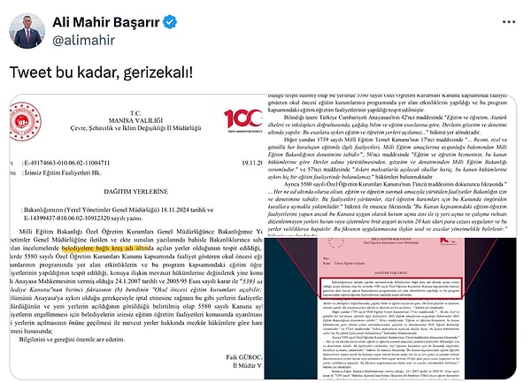 CHP Grup Başkanvekili Ali Mahir Başarır, Varank'ın ifadelerini alıntılayarak yazının belgelerini paylaştı. Başarının paylaşımındaki sözleri de dikkat çekti!