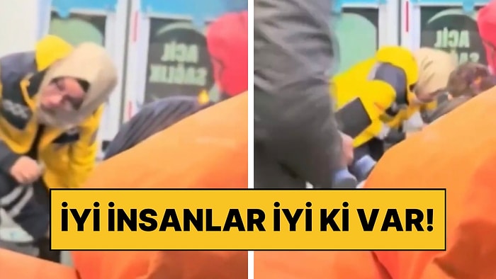 Kaza Müdahalesi Esnasında Çorapsız ve Ayakkabısız Çocuğu Görünce Kendi Çoraplarını Giydiren Kanatsız Melek!