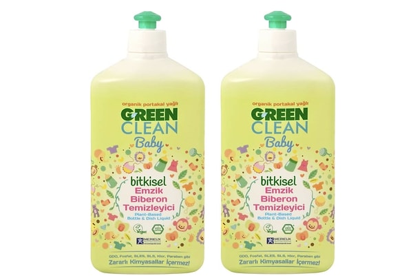 6. Green Clean Baby Bitkisel Organik Portakal Yağlı Emzik Biberon Temizleyici