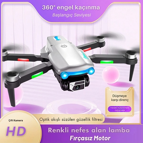 Piha S98 Çift Kameralı Işıklı Çantalı Drone