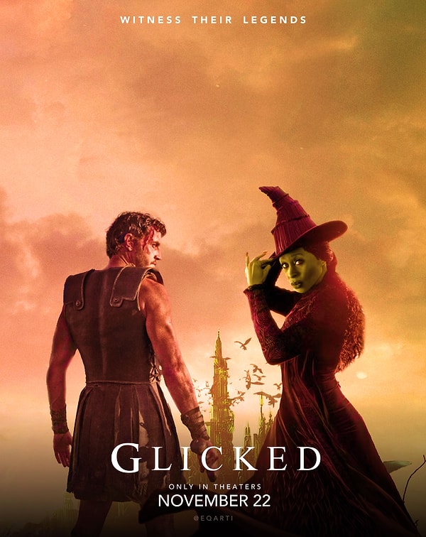 'Wicked'ın ticari başarısının yanı sıra 'Gladyatör 2' ile aynı zamanda vizyona girmesi de çok konuşuluyor. Nasıl 2023 yılında 'Barbenheimer' akımı çıktıysa bu iki filmde de aynısı olacağı bekleniyor. Peki siz 'Wicked' filmini izlediniz mi? Yorumlarda buluşalım.