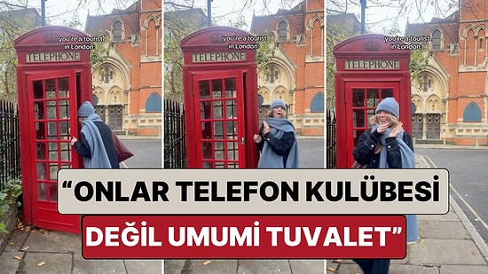 Londra'nın Meşhur Kırmızı Telefon Kulübelerinde Fotoğraf Çekilmek İsteyen Bir Turist Kötü Kokuya Dayanamadı