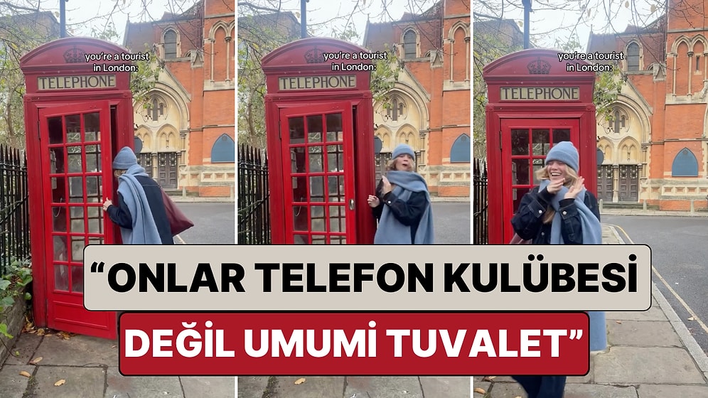 Londra'nın Meşhur Kırmızı Telefon Kulübelerinde Fotoğraf Çekilmek İsteyen Bir Turist Kötü Kokuya Dayanamadı