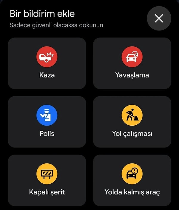 "Polis" bildirimi mobil uygulamayla birlikte Android Auto ve Apple CarPlay dahil tüm platformlarda kullanıma açıldı.