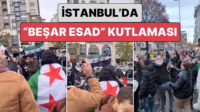 Suriye'de Beşar Esad Rejiminin Düştüğü Haberinin Ardından İstabul'da Halk Kutlama İçin Sokağa Döküldü