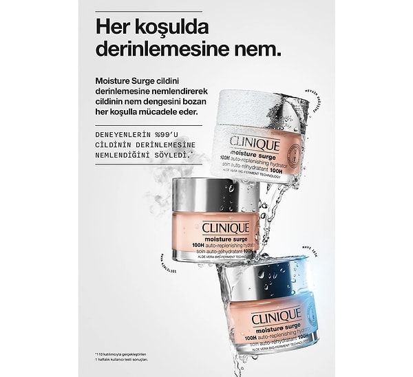 1. Clinique Moisture Surge 100 Saat Etkili Nemlendirici 75 ml