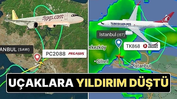 Akşam saatlerinde Türk Hava Yollarının İstanbul - Abu Dabi uçuşunu yapan ve Pegasus’un İstanbul - Çukurova uçuşunu yapan uçaklarına yıldırım isabet etti. İki uçak da kalkışından kısa bir süre sonra yaşanan yıldırım olayı sebebiyle İstanbul’a geri döndü.