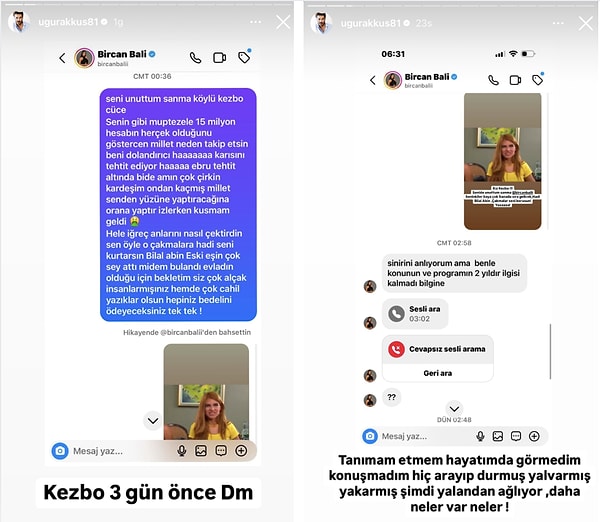 Uğur Akkuş, 'Kezbo' dediği programın eski sunucularından Bircan Bali'yi de es geçmedi! Bali'ye attığı mesajı ardından da gelen aramaları paylaştı.