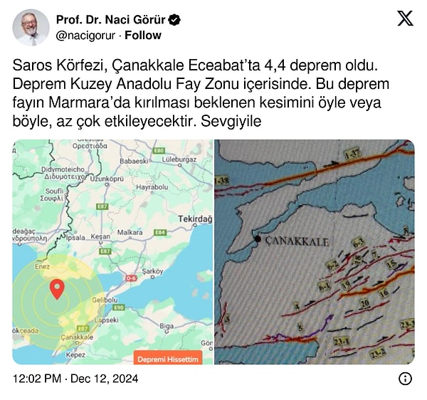 Naci Görür’ün paylaşımı