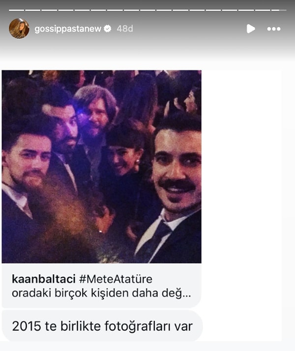 Gossip Pasta ise, aralarında 12 yaş fark olan Duygu Sarışın ile Mete Atatüre'nin aşk iddiaları alevlenince ikilinin 2015 yılında çekilen fotoğrafını ortaya çıkardı.