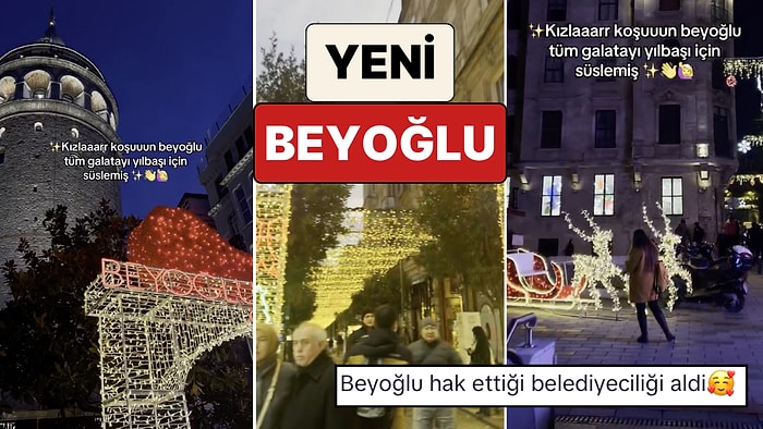 AK Parti’den CHP’ye Geçen Beyoğlu Belediyesi'nin Yeni Yıl İçin Yaptığı Süslemeler Beğeni Topladı