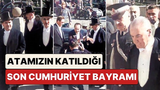 29 Ekim 1937'de Mustafa Kemal Atatürk ve Diğer Devlet Görevlilerinin Meclise Geliş Anı Renklendirildi