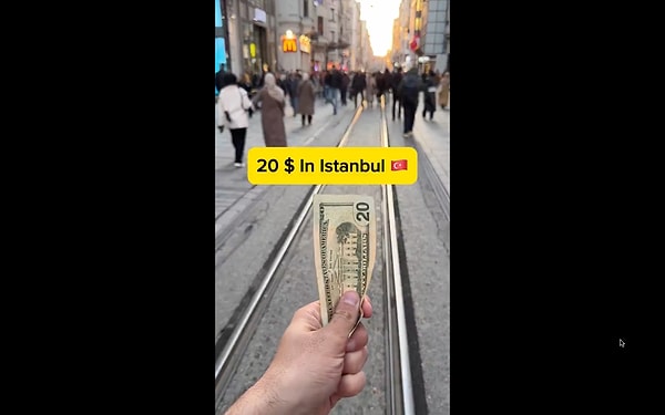 Yine bir turist, 20 dolarla İstanbul'da geçirdiği bir günü paylaştı.