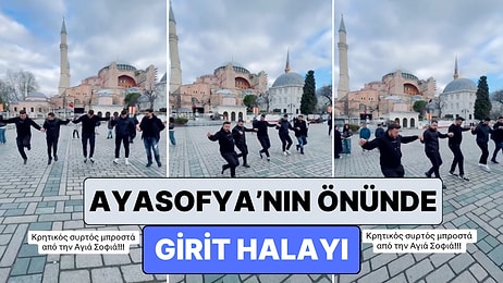 Yunanistan'dan Ülkemize Gelen Bir Grup Ayasofya'nın Önünde Yöresel Danslarını Sergiledi