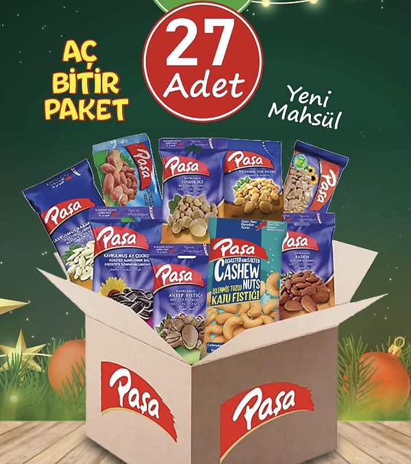 8. Paşa Kuruyemiş Lezzeti Keşfet Lüx Paket 990 gr - 27 Paket