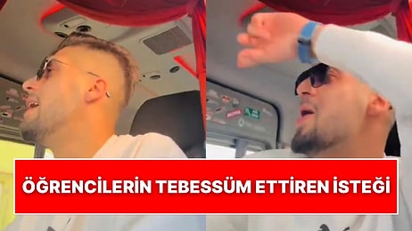 Servis Şoföründen İstedikleri Şarkıyı Açmalarını Rica Eden Tatlı Öğrenciler Eğlencenin Dibine Vurdu