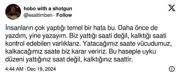 Fakat geçtiğimiz günlerde bir kullanıcı, erken uyuyamama sorununda dem vuran bir kişiye uyku sürecini en ince detayına kadar anlattı.