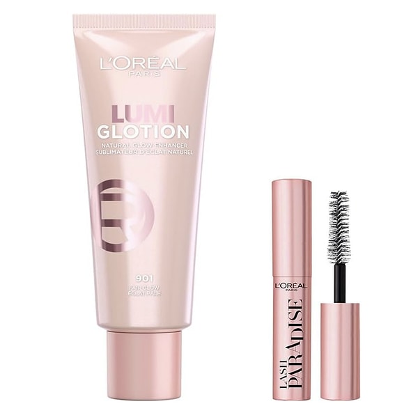 4. L’Oréal Paris Glotion All-In-One Doğal Işıltı 901 - Fair Glow & Mini Lash Paradise Siyah Maskara Makyaj Seti