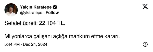 Yalçın Karatepe'nin tepkisi şöyle;