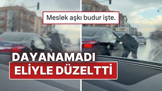 Önündeki Araçta Göçük Görünce Dayanamayan Kaporta Ustası, Hasarı Eliyle Düzeltti!