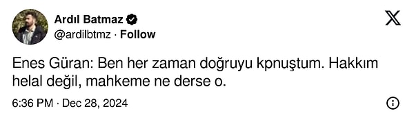 Abi Enes Güran duruşmada neler söyledi?