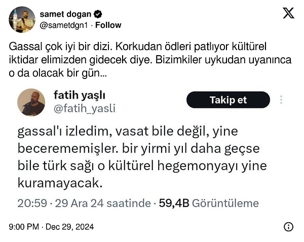 Bir de iktidara yakın çevrenin uzun süredir şikayet ettiği kültürel hegomonya tartışmaları başladı.