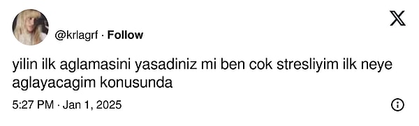 Mesela yeni yılın ilk ağlaması 🥲