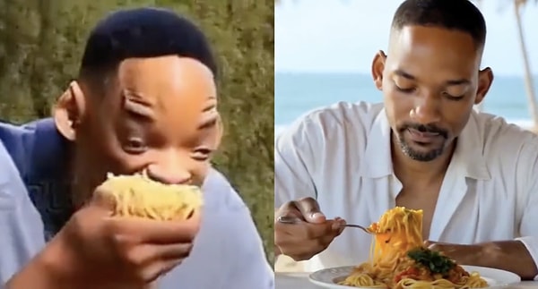 Geçtiğimiz yıllarda yapay zeka ile oluşturulan Will Smith'in makarna yediği videoyu hatırlarsınız. Gelişen teknoloji ile birlikte o videonun yenisi de yapıldı.