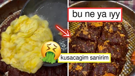 Çiğ Köfteyi Yumurtayla Birleştirerek İlginç Bir Lezzete İmza Atan Kişi Midemizi Ekşitti