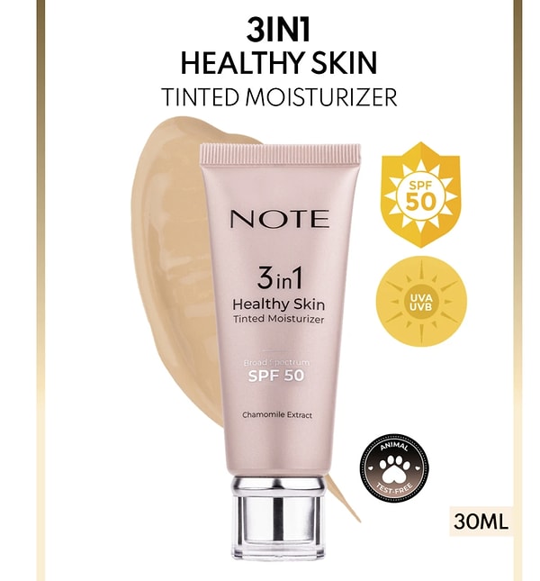 Note 3 in 1 Healthy Skin Tinted Moisturizer 50 SPF Renk Ton Eşitleyici Aydınlatıcı Krem