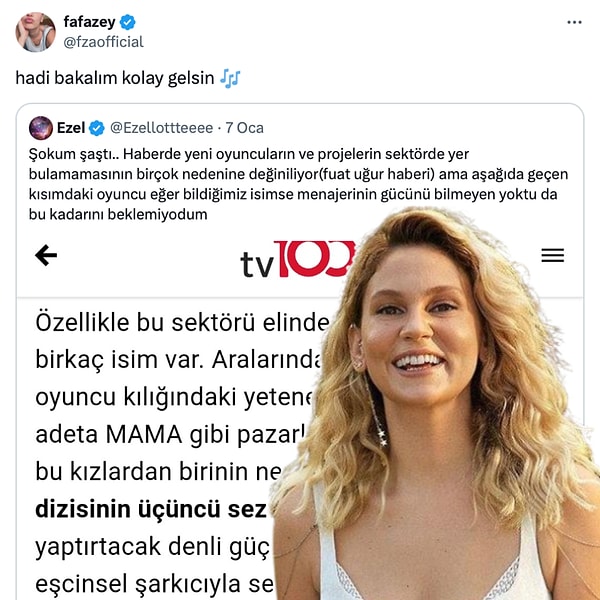 Bir de ID İletişim bünyesinde olmayan ve konuya daha farklı bakış açıları ve yorumlarla yaklaşan ünlülerimiz olmuştu. Farah Zeynep Abdullah, her zamanki manidar dilini kullanarak "Hadi bakalım kolay gelsin!" derken 👇