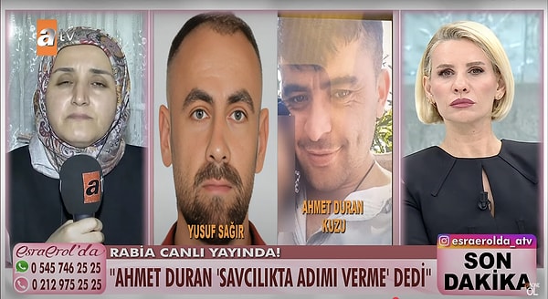 Anne Rabia'nın kuzeni Ahmet Duran ile dakikalarca telefonda konuştuğunu gösteren kayıtlar ve kuzenin eşinin Fatih'i arayıp annesi ile ilgili "Kocamdan uzak dursun, yuvamı yıkacak." dediği ortaya çıktı.