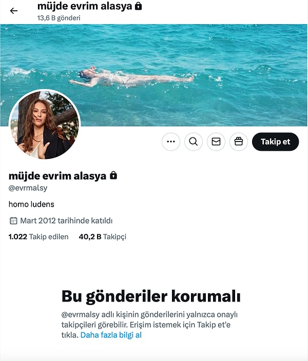 Evrim Alasya ise çözümü X hesabını kapatmakta buldu!