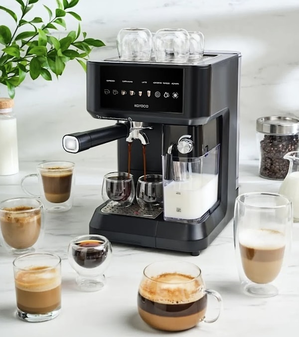 Karaca MyCaffe Barista S10 Entegre Süt Hazneli Otomatik Espresso Latte ve Cappuccino Mak.