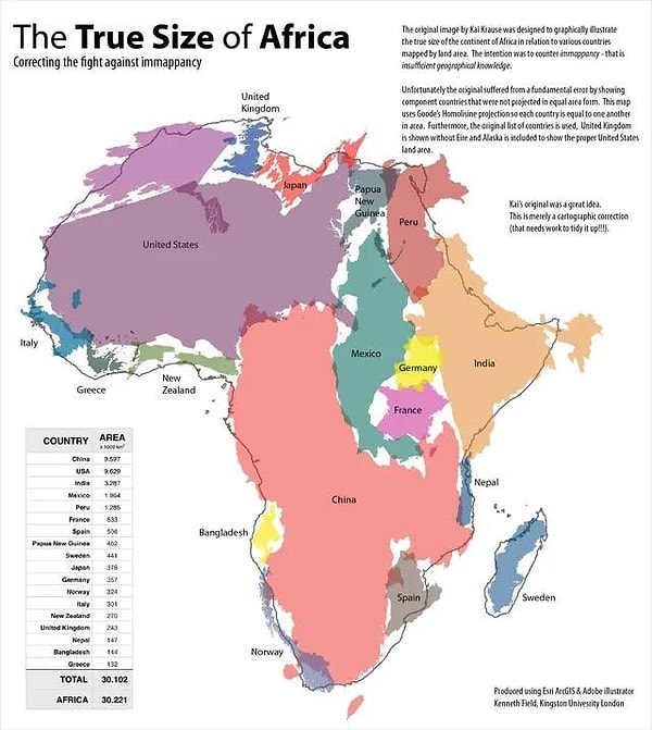 4. Afrika'nın gerçek boyutlarına hangi ülkeler sığar?