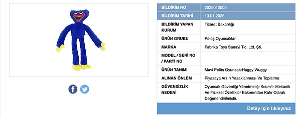 Üçüncü ürün, birçok markette, pazarda, oyuncakçıda satılan "Huggy-Wuggy" oldu.