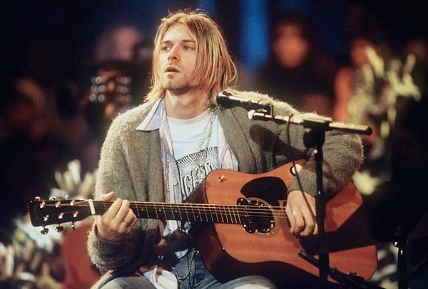 Kurt Cobain, the lead singer of Nirvana.