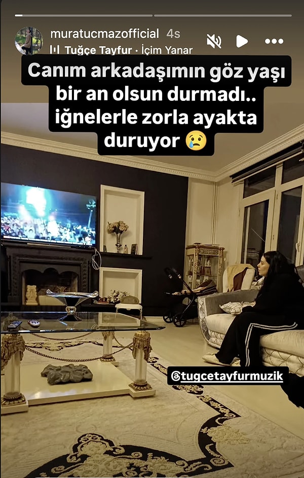 Vefatı haberi sonrası sessizliğini bozmayan Tuğçe, arkadaşı Murat Uçmaz, "Canım arkadaşımın gözyaşları bir an olsun dinmedi. İğnelerle zor ayakta duruyor." notlu paylaşımıyla ortaya çıkmıştı.