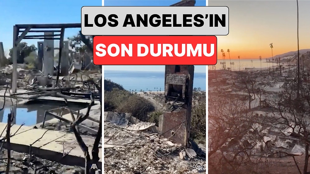 Günlerdir Yangın Felaketi ile Mücadele Eden Los Angeles'ın Son Hali Havadan Görüntülendi